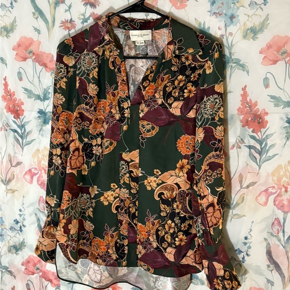 Vintage Charlotte Brody Long Sleeve Blouse with Notched Collar - Picture 2 of 9